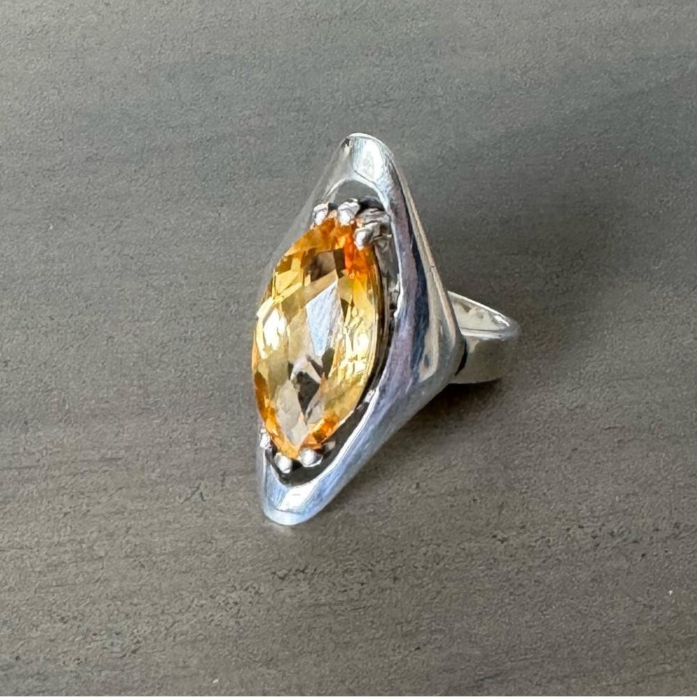 Multi-Faceted Citrine Ring